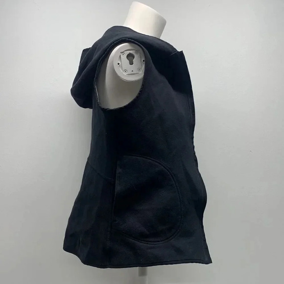 Lululemon Insculpt Vest Sleeveless Hooded Reversible Black Heathered Grey Size 4 - Picture 8 of 16